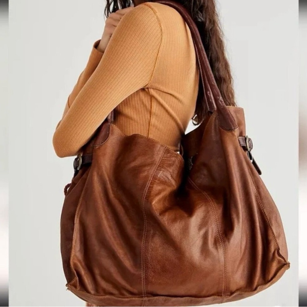 Free People Reina Oversized Leather Shoulder Bag